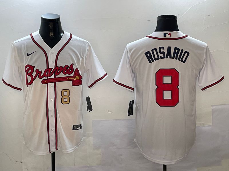 Men Atlanta Braves #8 Rosario White Game 2024 Nike MLB Jersey style 3